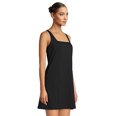 Women's Lands' End Chlorine Resistant Square Neck One-Piece Swim Dress ...