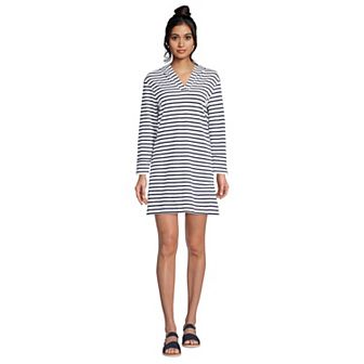 Women's Lands' End Cotton Jersey Hooded Cover-up Dress