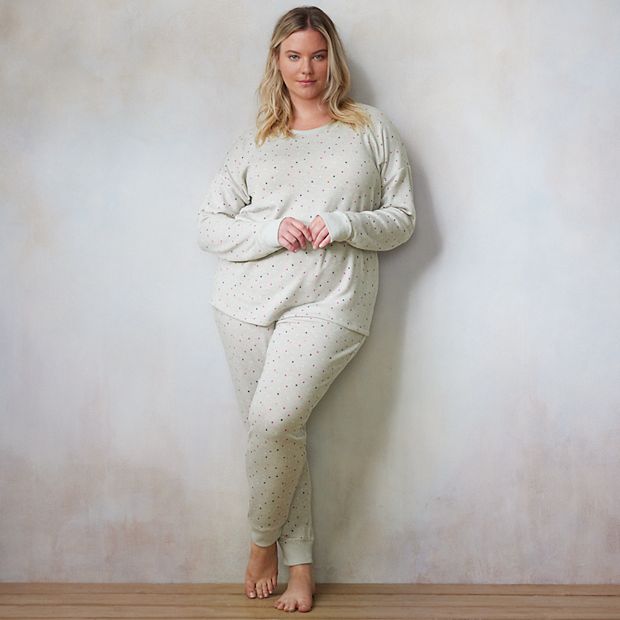 Plus Size LC Lauren Conrad Pajama Top and Banded Pajama Bottoms Sleep Set