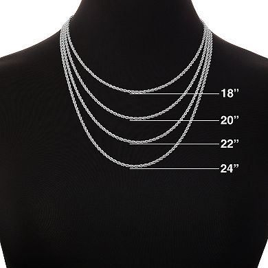 Aurielle Gender Neutral Silver Tone Rope Chain Necklace
