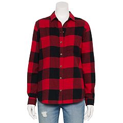 Women's Flannel Shirts: Shop Casual Button-Up Plaid Tops