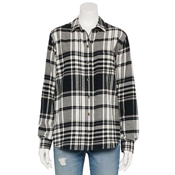 Women's Sonoma Goods For Life® Adaptive Easy Dressing Essential Flannel Shirt