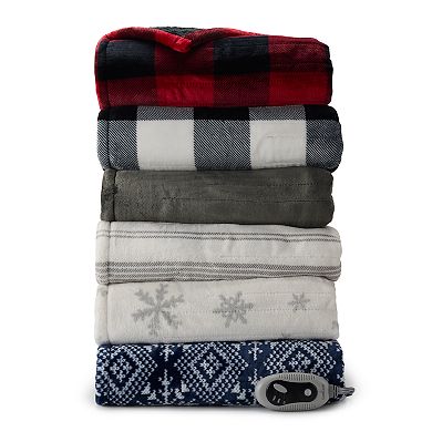 Cuddl Duds Plush Sherpa Heated Electric Throw Blanket