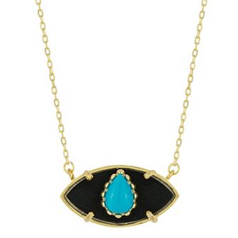 Sunkissed Sterling 14k Gold Over Silver Gemstone Eye Pendant Necklace