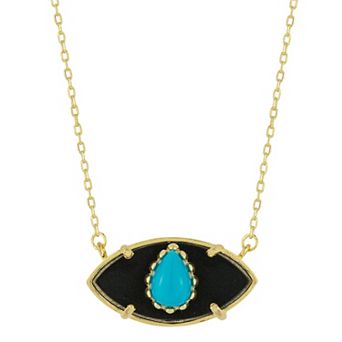 Sunkissed Sterling 14k Gold Over Silver Gemstone Eye Pendant Necklace