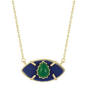 Sunkissed Sterling 14k Gold Over Silver Gemstone Eye Pendant Necklace