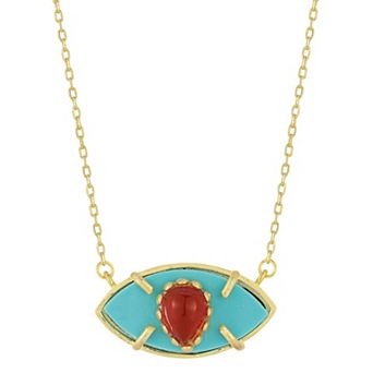 Sunkissed Sterling 14k Gold Over Silver Gemstone Eye Pendant Necklace