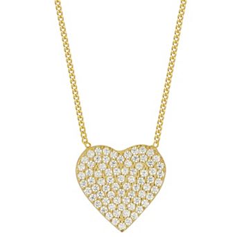 Sunkissed Sterling Cubic Zirconia Heart Pendant Necklace