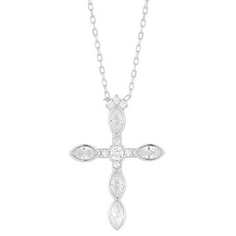 Sunkissed Sterling Cubic Zirconia Cross Pendant Necklace