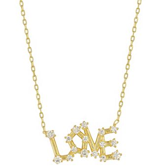 Sunkissed Sterling Cubic Zirconia "Love" Pendant Necklace