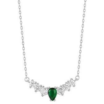 Sunkissed Sterling Cubic Zirconia Bar Necklace