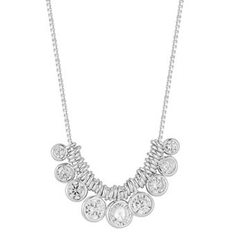 Sunkissed Sterling Cubic Zirconia Coin Charm Necklace