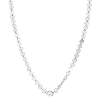 Sunkissed Sterling Cubic Zirconia Mirror Chain Necklace