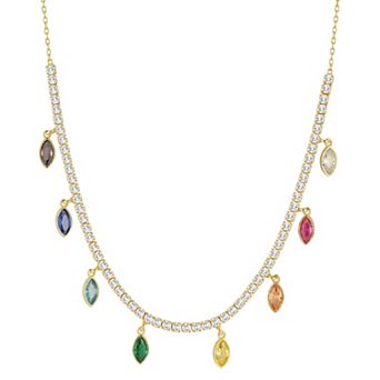 Sunkissed Sterling 14k Gold Over Silver Cubic Zirconia Charm Necklace