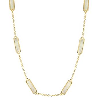 Sunkissed Sterling Mother-of-Pearl Bar Necklace