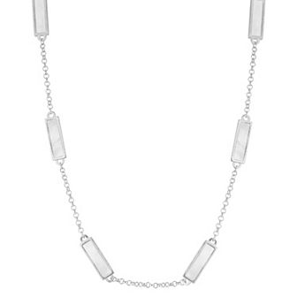 Sunkissed Sterling Mother-of-Pearl Bar Necklace