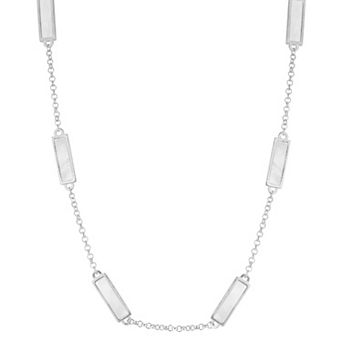 Sunkissed Sterling Mother-of-Pearl Bar Necklace