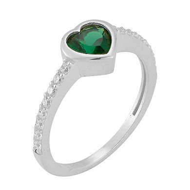 Sunkissed Sterling Cubic Zirconia Heart Ring