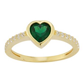 Sunkissed Sterling Cubic Zirconia Heart Ring