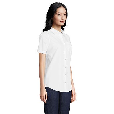 Women's Lands' End Wrinkle Free No Iron Short Sleeve Shirt