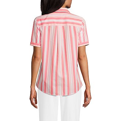 Women's Lands' End Wrinkle Free No Iron Short Sleeve Shirt