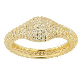 Sunkissed Sterling Cubic Zirconia Dome Signet Ring