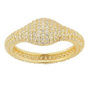 Sunkissed Sterling Cubic Zirconia Dome Signet Ring