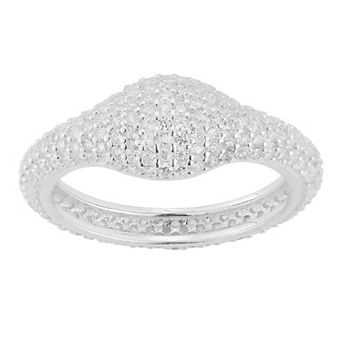 Sunkissed Sterling Cubic Zirconia Dome Signet Ring