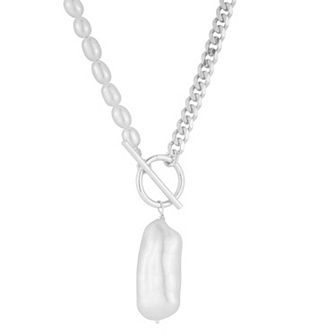 Sunkissed Sterling Freshwater Cultured Pearl Toggle Necklace