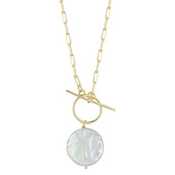 Sunkissed Sterling Freshwater Cultured Pearl Toggle Necklace