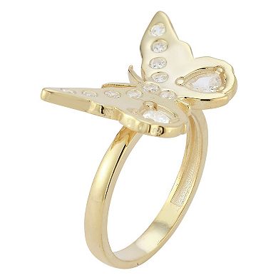 Sunkissed Sterling Cubic Zirconia Butterfly Statement Ring