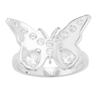 Sunkissed Sterling Cubic Zirconia Butterfly Statement Ring