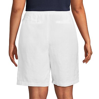 Plus Size Lands' End High Rise Pull-On Linen Bermuda Shorts