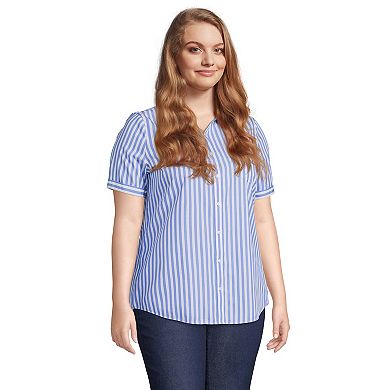 Plus Size Lands' End Favorite Wrinkle Free No Iron Short Sleeve Shirt