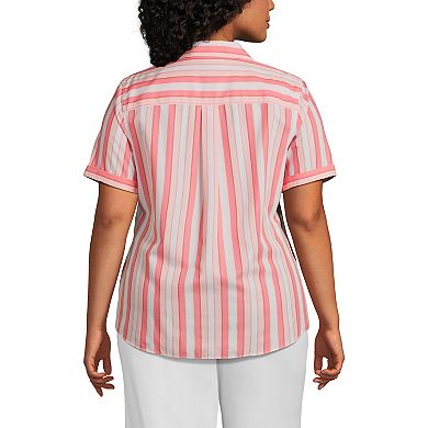 Plus Size Lands' End Favorite Wrinkle Free No Iron Short Sleeve Shirt