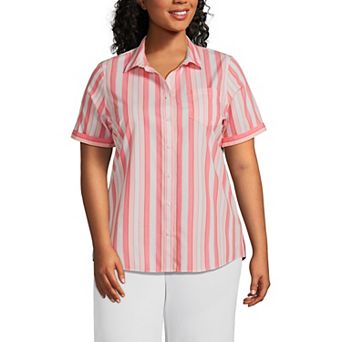 Plus Size Lands' End Favorite Wrinkle Free No Iron Short Sleeve Shirt
