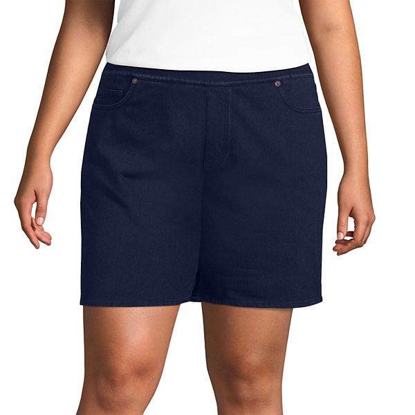 Lands' End Women's Plus Size Starfish Mid Rise Elastic Waist Pull