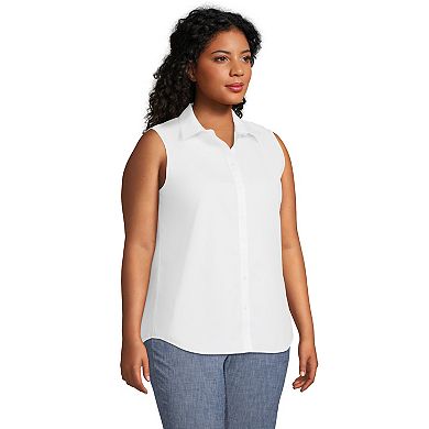 Plus Size Lands' End Wrinkle Free No Iron Sleeveless Shirt
