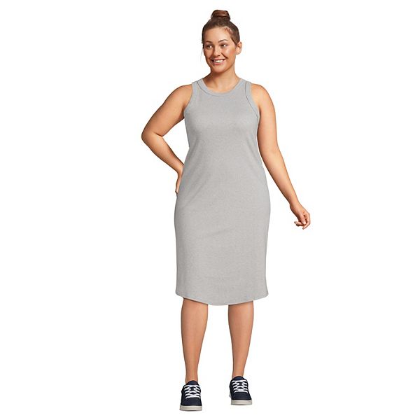 Plus Size Lands' End Sleeveless Knee Length Tank Top Dress