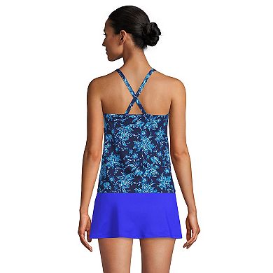 Women's Lands' End Square Neck X-Back UPF 50 Tankini Top