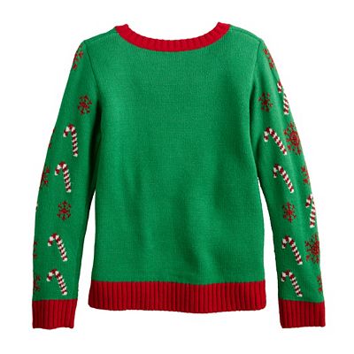 Girls 4 20 33 Degrees Long Sleeve Crewneck Sloths on Presents Christmas Sweater in Regular