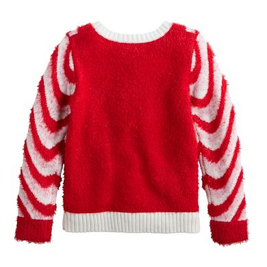 Girls 4-20 33 Degrees Long Sleeve Crewneck Gingerbread Christmas Sweater in Regular & Plus Size