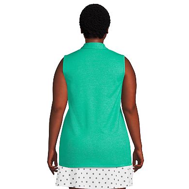 Plus Size Lands' End Performance Pique Sleeveless Polo Top