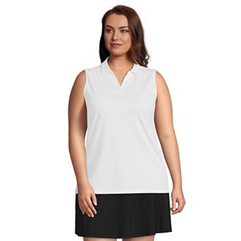Plus Size Lands' End Performance Pique Sleeveless Polo Top