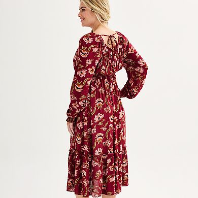 Maternity Sonoma Goods For Life Long Sleeve Surplice Midi Dress