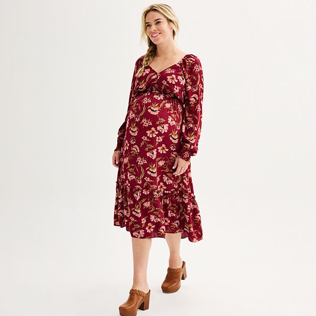 Maternity Sonoma Goods For Life® Everyday Long Sleeve T-Shirt Dress