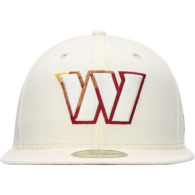 Men's New Era Cream Washington Commanders Chrome Color Dim 59FIFTY Fitted Hat