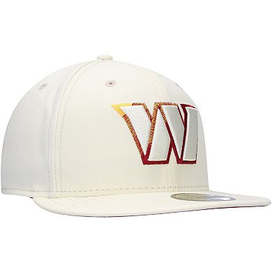 Men's New Era Cream Washington Commanders Chrome Color Dim 59FIFTY Fitted Hat