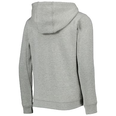 Youth Heather Gray Philadelphia Phillies Wordmark Full-Zip Fleece Hoodie