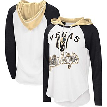 Women's Starter White/Black Vegas Golden Knights MVP Raglan Hoodie T-Shirt